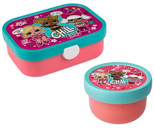 Mepal | Kinder Obst- und Bento Box | Campus meets Fruits | Spülmaschinenfest & BPA-frei | 300 & 750 ml | Mit Fächern, Gabel & Clip-Verschluss | Perfekt für Snacks & Mahlzeiten | L.O.L. Surprise