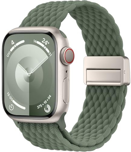 Yoohoo Geflochtenes Armband Kompatibel mit Apple Watch Armband 40mm 41mm 38mm 49mm 46mm 45mm 44mm 42mm,Magnetisch Verschluss Sport Nylon Armbänder für iWatch Ultra SE 11 10 9 8 7 6 5 4 3 2 1