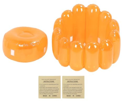 Glomora aufblasbarer Sofa Stuhl, tragbare Außenblase aufblasen Couch Sitz transparenter Süßigkeiten Farbe aufblasbarer Lounge-Sessel für Wohnzimmer Schlafzimmer lässig lässig (Orange)