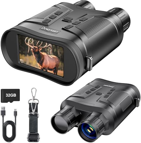 4k Binoculares Visión Nocturna,Dowesyeen Prismaticos Pprofesinales Largo Alcance 6000mAh Recargable Infrarrojos Vision Diurna Nocturna Digital con 3 1080FHD LCD TFT para Tomar Fotos y Videos
