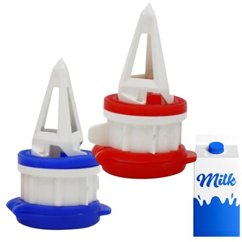 Milk Bottle Pourer, 2 Pack Milk Jug Caps, 3,8 x 5,8 cm, Leak-Proof Pouring Lid, Easy Seal Convenient, Family Gatherings Dairy for Shoppe Essentials, passend für verschiedene Papiertaschen