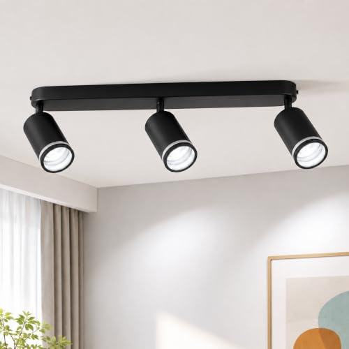 ARCYN Deckenstrahler 3 Flammig Schwarz – GU10 Deckenlampe Schwarz, Schwenkbar 350°, Spots Deckenleuchte Flur, Lampe Decke für Küche Wohnzimmer Schlafzimmer, Ohne Leuchtmittel