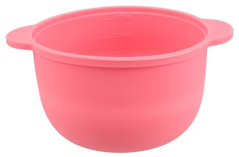 SAFIGLE Heat Resistant Silicone Wax Bowl for Hair Removal Reusable Non Stick Pot Liner for Facial Masks and Wax Melting Pink Silicone Cosmetic Beauty Tool