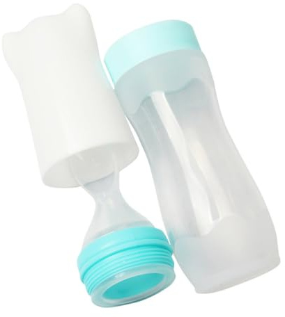 Gogogmee Silikon Quetschflasche Für Babys 120 Ml Lebensmittelechter Futterspender Mit Löffel Frei Beikostzufuhr Tragbar Für Reis Getreide