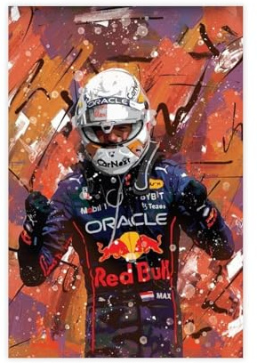 GOIAEGAG Max Verstappen Kunstwerk-Poster, Formel 1, Druck, Leinwand-Poster, Schlafzimmer, Dekoration, Landschaft, Büro, Raumdekoration, Geschenk, 40 x 60 cm
