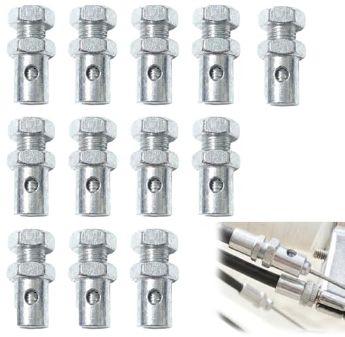 Zolara 12 Pièces Serre-Câble D'accélérateur Universel, Câble de Frein D'accélérateur 1/8, Diamètre de 2,1 mm, Adapté Aux Tracteurs de Jardinage, Scooters, Pièces de Moto, Argenté