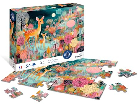 Sentosphere – Puzzle 54 Teile – Märchenwald – Druck in 7 Farben – Soft Touch Finish – 54,8 x 33 cm – Schluss mit Puzzle und Erfinden Sie Ihre Geschichten – Heft zum Herunterladen – hergestellt in