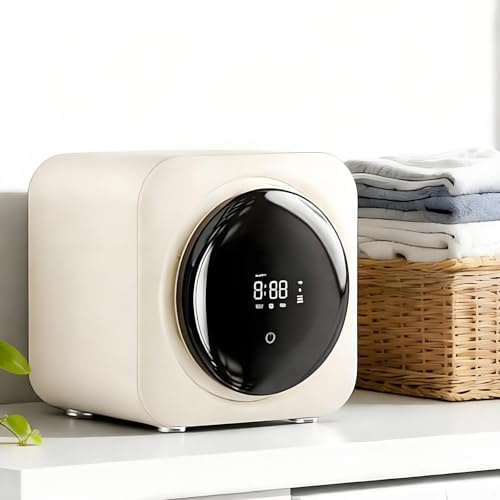 AityBuy Lavadora De Pared, Lavadora Secadora Portátil, Lavadora De Ropa Interior De 3,5 L, Mini Secadora con Ventilación, con Panel De Control Táctil Inteligente