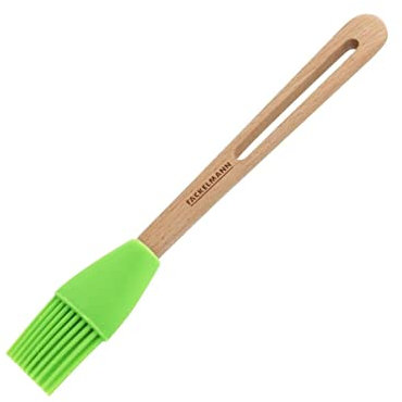 Fackelmann Backpinsel FAIR, Grillpinsel aus FSC-zertifizierter Buche, Küchenhelfer zum Backen (Farbe: Braun/Grün), Menge: 1 Stück