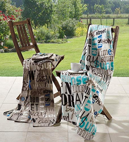heimtexland Fleecedecke Urban Chic in Stein HxB 160x130 cm City Gastronomie Wärmedecke Garten Kuscheldecke - Top Qualität super weich fusselfrei Decke Stone Typ228