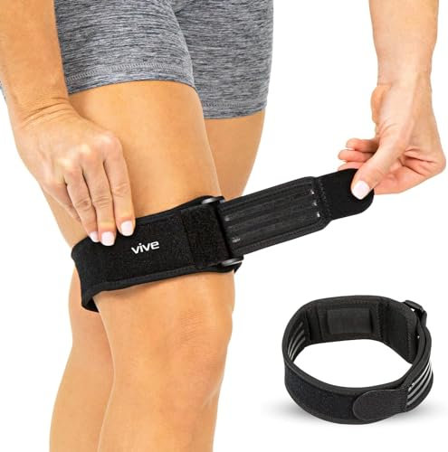 Vive IT Band - Banda iliotibial de compresión - Soporte para dolor de rodilla, cadera, muslo y síndrome ITB - Soporte de neopreno para correr y hacer ejercicio - Estabilizador atlético para hombres y