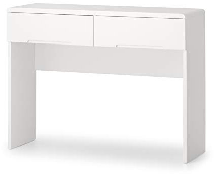 Julian Bowen Manhattan Dressing Table With 2 Drawers - High Gloss White Tables
