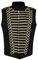 Ro Rox Herren Punk Militär Schlagzeuger Ärmellos Parade Jacke - Schwarz Gold (XXL)