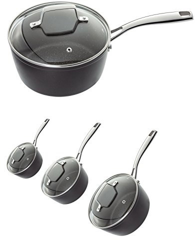 Stellar Rocktanium Non Stick Saucepan with Glass Lid (18cm)