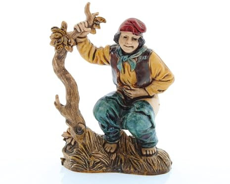 Moranduzzo Caganer para Belén de 10 Cm Escala 1:20 - Figuras de Belén Indestructibles - Estilo 700', Pintura Acabada a Mano, Producto Oficial, Escultor M. Landi