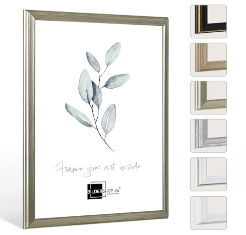 Bildershop-24 Bilderrahmen Barockrahmen Kalypso 50 X 60 cm Silber Antik Farbe und Größe wählbar