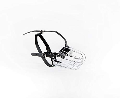 New Champion Strong Metal Wire Basket Dog Muzzle for Dachshund & Other J1, J2 (J1, Black)