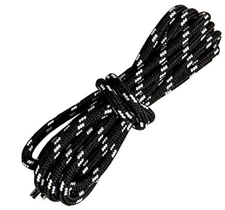 goodlace Lacci Round con punti per scarpe sportive sneakers e stivali Nero m. Bianco 100cm