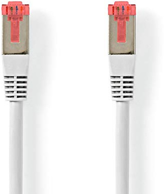 NEDIS Câble réseau CAT6 S/FTP, RJ45 mâle vers RJ45 mâle, blanc, 10 m