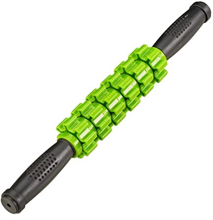8 x Massageroller mit Griff, Triggerpunkt Selbstmassage, Muskel Faszienroller Nacken, Rücken, Beine, schwarz-grün