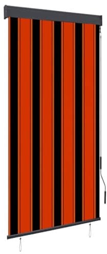 vidaXL Außenrollo Handkurbelmechanismus Balkonrollo Senkrechtmarkise Sichtschutz Beschattung Sonnenschutz Außen Rollo Balkon 80x250cm Orange Braun