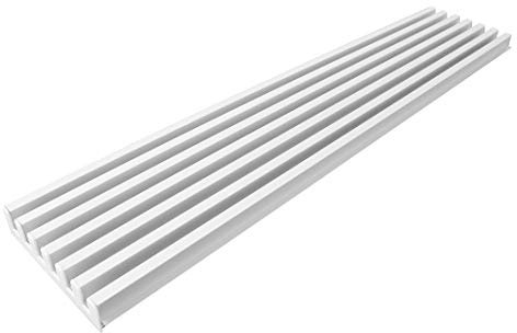 Rejilla de aireación de 125 mm altura (1200, Blanco Brillo)