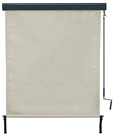Mendler Vertikalmarkise HWC-F42 UV-Schutz 50 - 250x140cm, creme-beige | Senkrechtmarkise, Sichtschutz, Außenrollo, Rollo, Stoff