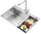 MYAOU Fregaderos de Cocina Cuadrados de empotrar bajo encimera de Acero Inoxidable Recipiente Individual de Acero Inoxidable con escurridor de residuos - 45 cm x 40 cm x 20 cm