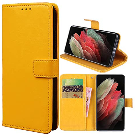 Hülle für iPhone 11 Pro Schutzhülle lederhülle Leder Handy Hüllen, Flip Case Handytasche Tasche Handyhülle für iPhone 11 Pro, Gelb