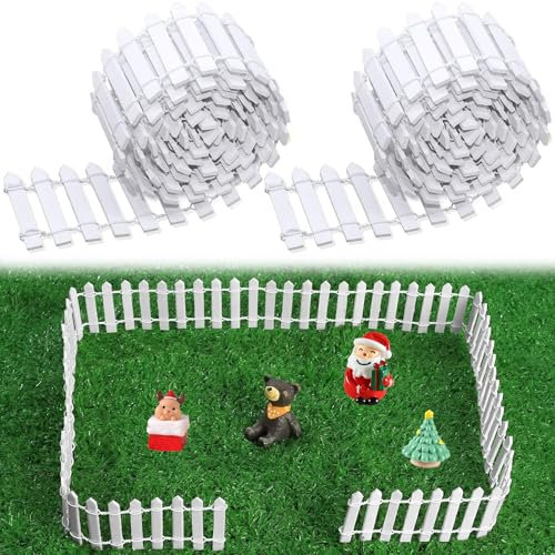 Yueser Miniatur Deko Holzzaun, 3 Stück 5*90cm Mini Zaun Deko Gartenzaun Klein Zaun Klein Minizaun Dekorative Zäune Holz Zaun Kleiner Zaun für Miniatur Garten Feengarten Zubehör DIY Garten Dekoration