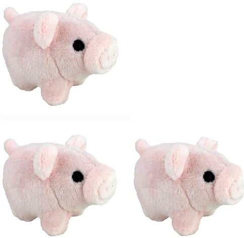 VRasehorn 3 Stück Plüsch mini Schwein ca 7cm Glücksschweinchen, als Basteln Deko und Mitgebsel