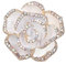 Broche broche, fleurs de camélia émail broche strass cristal broches pour femmes et filles vêtements écharpe décoration(blanche)