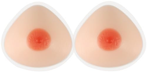 Vollence DD Cup Triangulaires Formes de Seins en Silicone Auto-adhésifs Faux Seins pour prothèse de Mastectomie Crossdresser Travestis transsexuels Cosplay CD