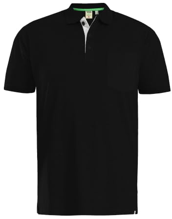 D555 Duke Kingsize Big Mens Grant Pique Polo Shirt Black 2XL-6XL RRP £18.00