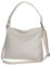 AmbraModa GL35 - Damen Handtasche Schultertasche Umhängetasche aus genarbtem Rindsleder (Beige Creme)