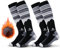 RIOROO 2 Paar Unisex Merinowolle Skisocken für Damen und Herren, Dicke Thermosocken für Kaltes Wetter, Kniehohe, Atmungsaktiv, Schnell Trocknend mit OTC Design/Anti-Rutsch-Bündchen
