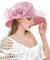 ELLYDOOR Derby-Fascinator-Hut für Damen, Organza, Kirche, Hochzeit, breite Krempe, Cocktail, Teeparty, Hut, Violett / Rosa, Einheitsgröße