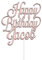 Personalised Happy Birthday Cake Topper by KreateSquare | Custom Colour Any Name Acrylic Cake Decoration | Rose Gold