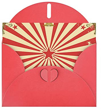 DMORJ Rote Vintage Zirkus Hintergrund hochwertige Perle Papier Grußkarte: 10,2 x 15,2 cm, für Geburtstagskarte, Party-Einladungskarte