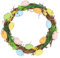 Osterkranz 19cm Bunter Ostereier- in Pastell-Farben künstlicher Rattan Frühlingskranz mit Eiern, Türkranz, Fensterdeko, Wanddeko, Tischdeko - Frühling, Ostern Heimdekoration