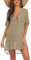 AI'MAGE Damen Badeanzug Cover Ups Shirt V-Ausschnitt Button Down Badeanzug Coverups Strand Tunika Top S-3XL, Khaki, 3X-Large