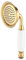Wussh 3.85 Inch Classic Traditional Brass Telephone Hand Shower Head Polished Gold and Ceramic Handheld Showerheads
