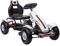 HOMCOM Kinder Go-Kart, Pedal Go-Kart mit verstellbarem Sitz, aufblasbare Gummireifen, Handbremse, für Kinder von 5-12 Jahren - Weiß