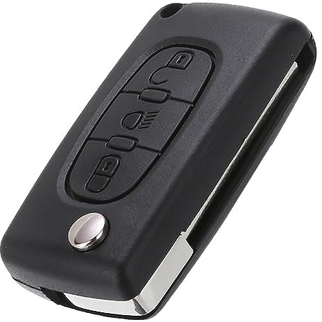 HooRLZ Coque Clé C-itroën pour C-itroën C1 C2 C3 C4 C5 C6 Dispatch Berlingo Grand Picasso Peugeot Partner Expert, Boitier Clé C4, TéLéCommande C-itroën Berlingo, Clef Peugeot - 3 Boutons, CE0523