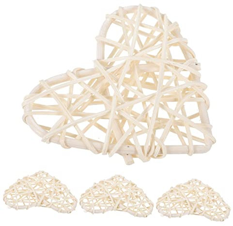 EXCEART Rattan Liebe Lampenschirm FüR DIY Dekoration Handgemacht Weiß 9X8X1.5Cm Ideal Als Hochzeits- Und Home Decor