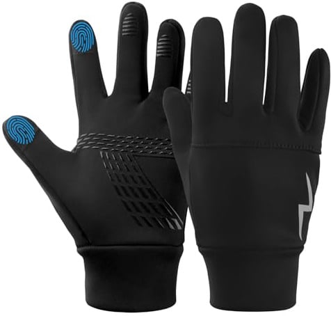 Azarxis Guantes de Invierno para Ciclismo para Niños Guantes con Pantalla Táctil Antideslizante a Prueba de Viento para Montar en Bicicleta Niños Actividades al Aire Libre (XL (10-12 años), Negro)