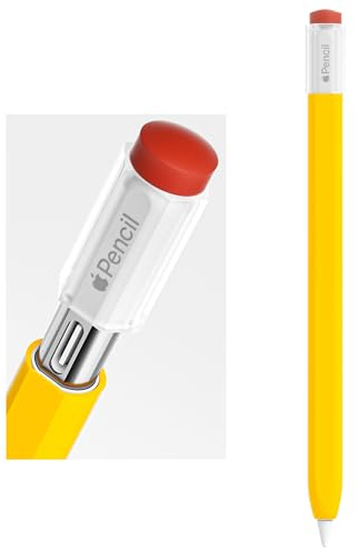 ELETIUO Silicone Case for Apple Pencil (USB-C), Protective Grip Case with Cap, Non-Slip, Suitable for Magnetic Attachment, Compatible with Apple Pencil 3rd Generation, Vintage Yellow