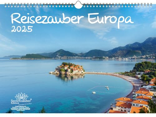 Reisezauber Europa DIN A3 Kalender für 2025 Europa Stadt und Land - Seelenzauber
