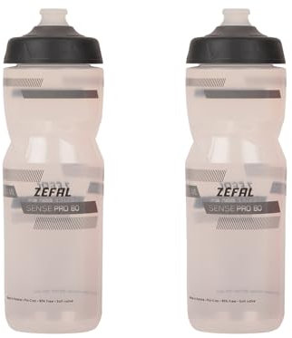 ZEFAL Pack Sense Pro 80 - Lot de Deux Gourdes Vélo - Bidon Velo Premium et Etanche - Transparent-Gris - 2 x 800 ml