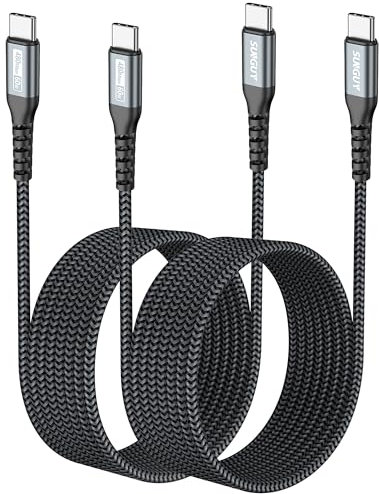 SUNGUY Cable USB C a USB C, cable de 60 W 3 Metros * 2 USB C a PD Cable de carga USB tipo C a tipo C Cable de carga Compatible con MacBook Pro, iPad Pro, MacBook Air, Galaxy S20